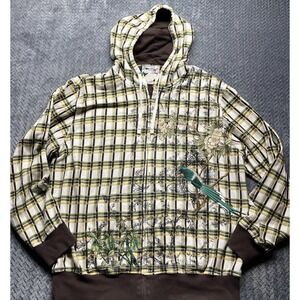 Ruthless Art‎ Hoodie Jacket Mens Size 2XL Art Print Zip Up LS Bird Streetwear